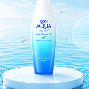 skin aqua sunscreen floating on water